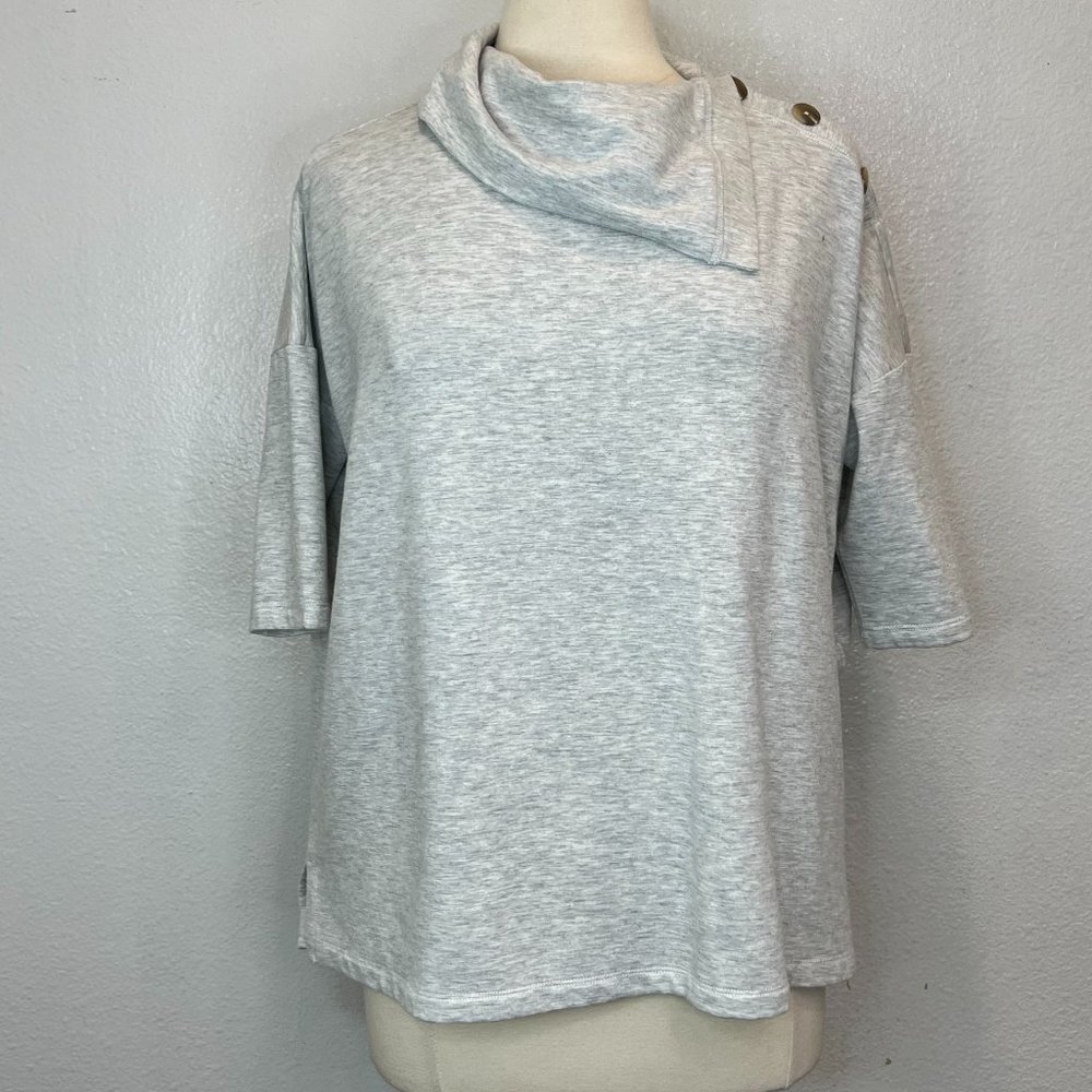 Saturday Sunday by Anthropologie Heather Gray Jersey Pullover Top Size XXS‎